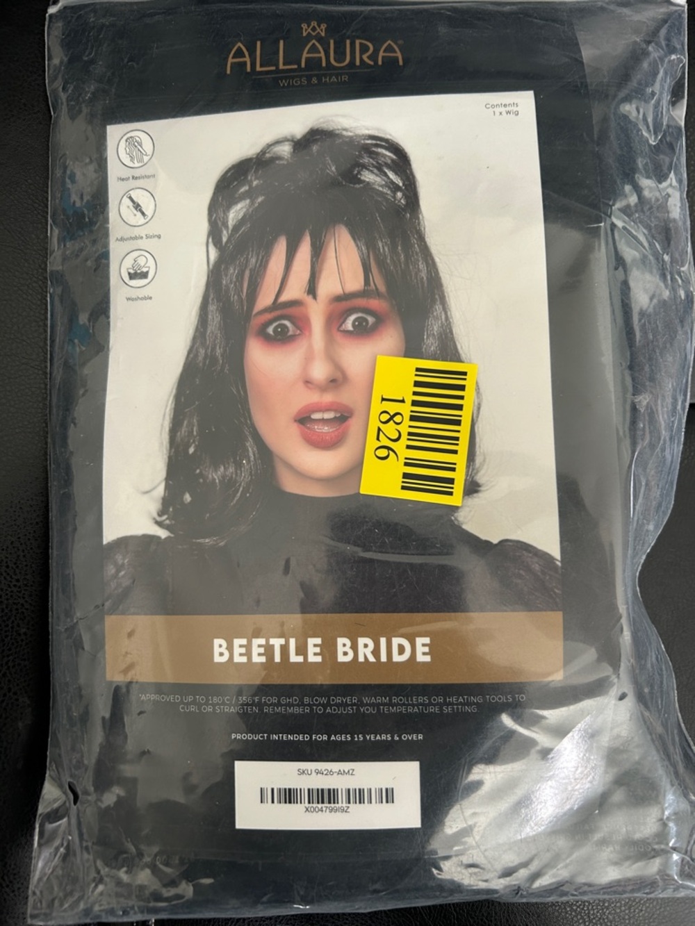 AllAura Beetle Bride Black Wig
